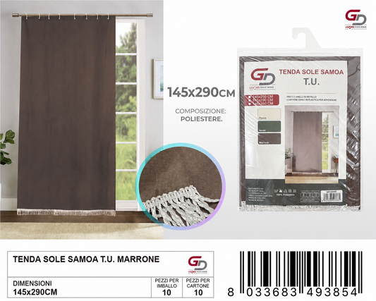 TENDA SOLE SAMOA 145*290 T.U. MARRONE 145*290CM