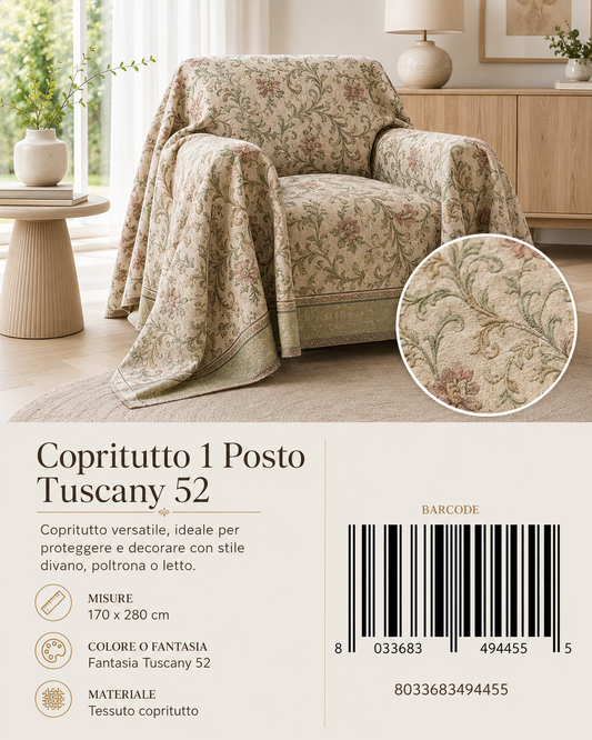 Copritutto 1P Stp 170 X 280 Cm Tuscany 52 Copritutto - 8033683494455