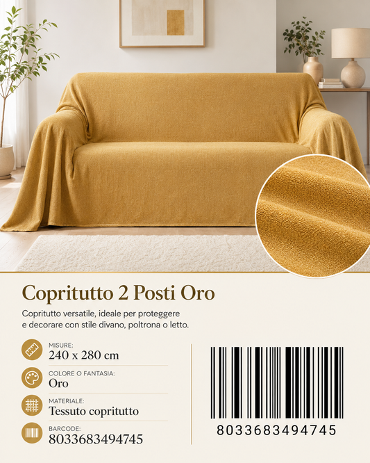 Copritutto 2P T.U. 240 X 280 Cm Oro Copritutto