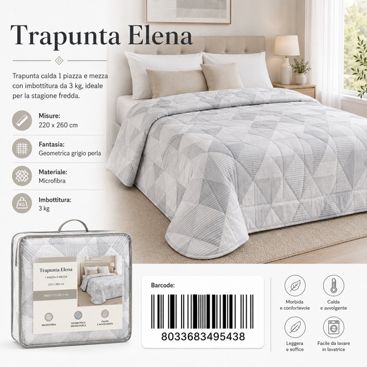 Trapunta Elena Stp 1P1/2 Dis.60 Peso Trapunta 3Kg - 8033683495438