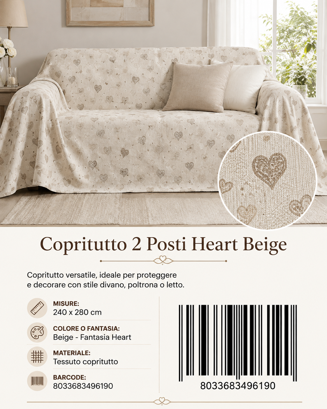 Copritutto 2P Stp Copritutto Foglia 26 Verde 240 X 280 Cm Un Colore Per Box - 8033683496190