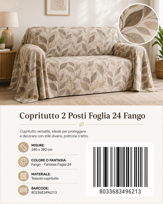 Copritutto 2P Stp Copritutto Foglia 24 Fango 240 X 280 Cm Un Colore Per Box - 8033683496213