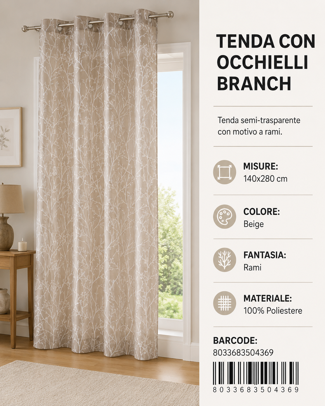 TENDA PER CASA Celine 140*280CM - 8033683504369