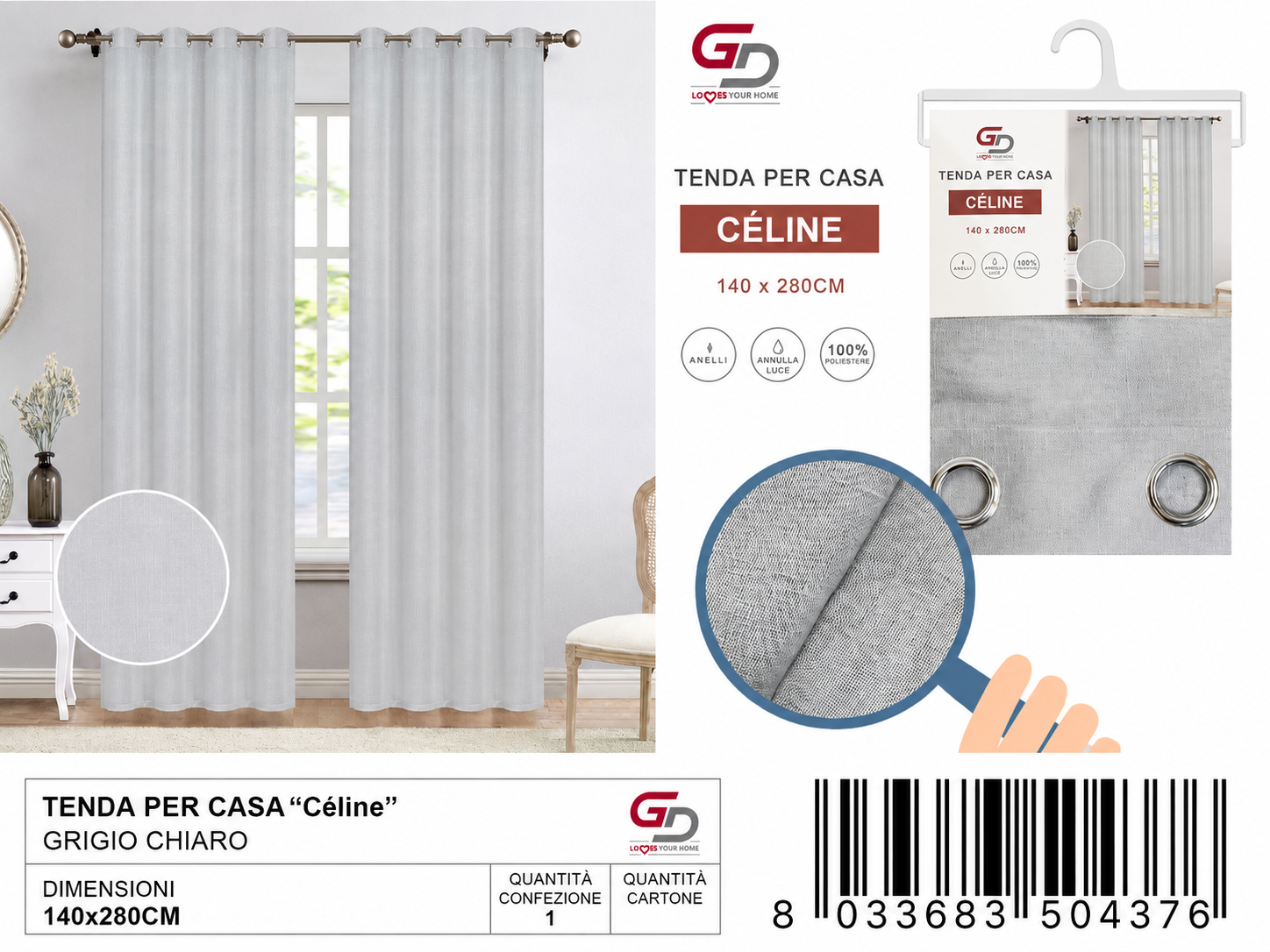 TENDA PER CASA Celine 140*280CM