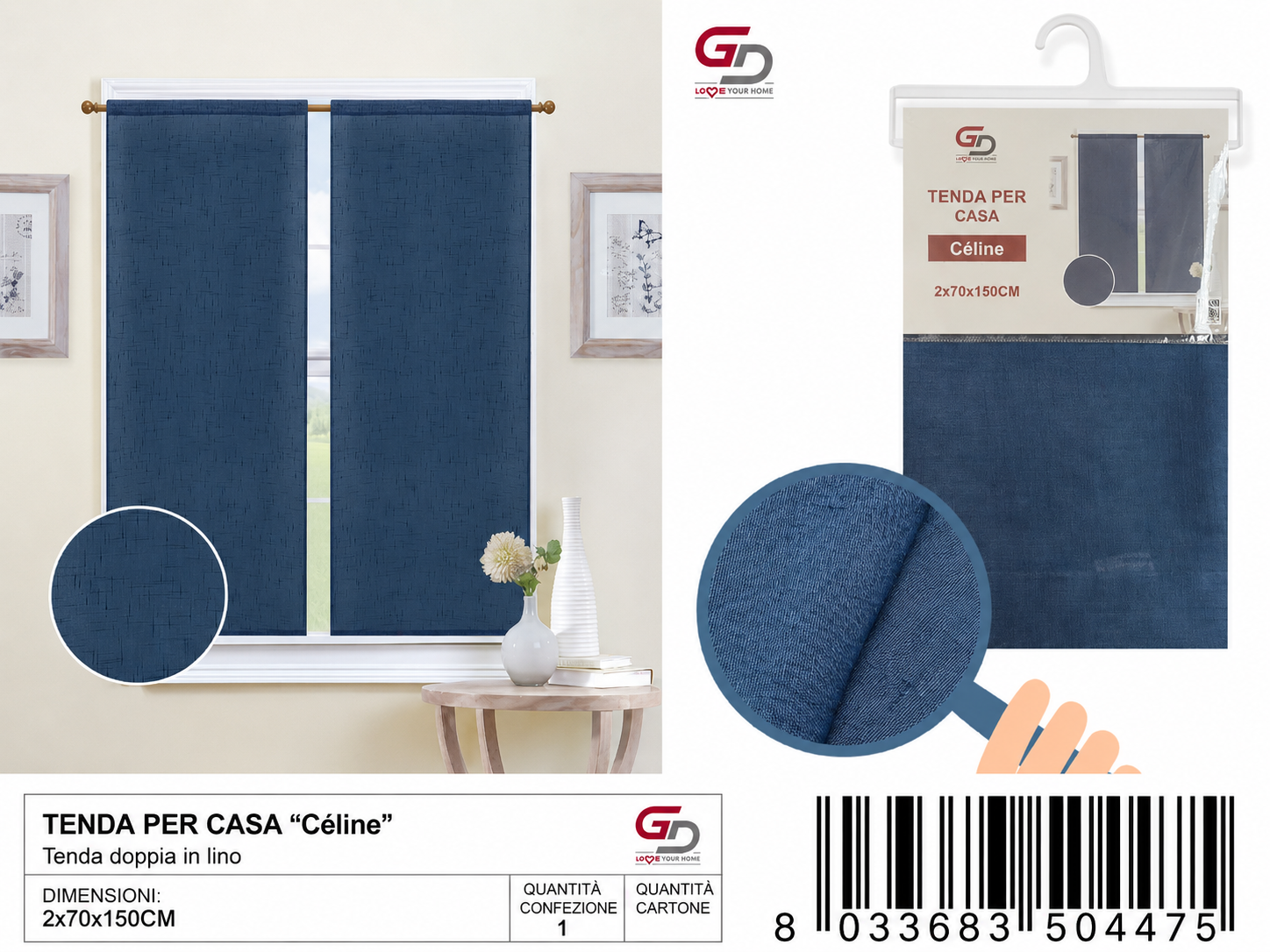 TENDA PER CASA Celine 2*70*150CM