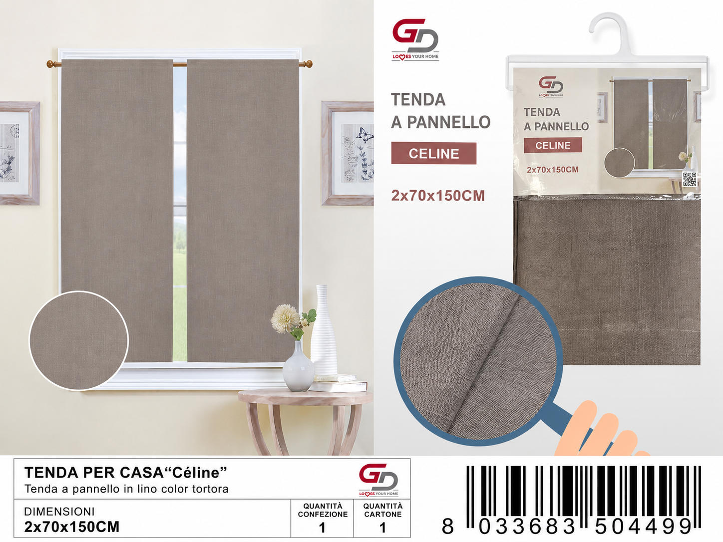 TENDA PER CASA Celine 2*70*150CM