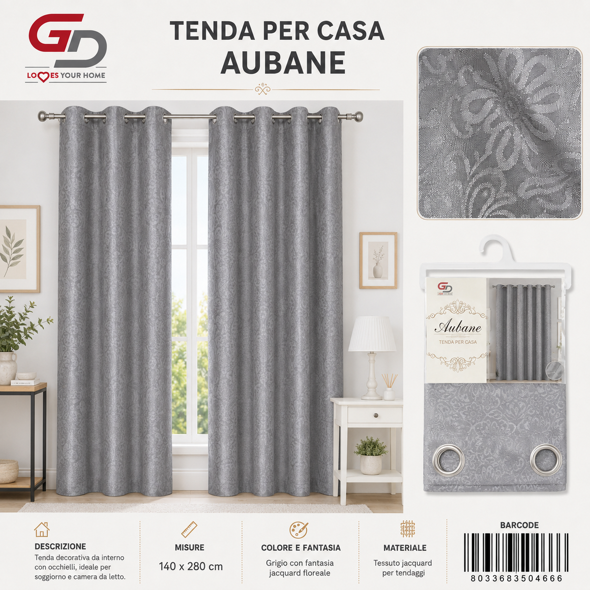 TENDA PER CASA Aubane 140x280 - 8033683504666
