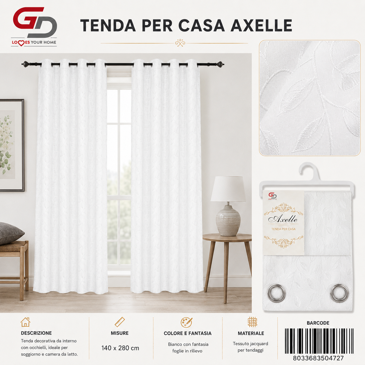 TENDA PER CASA Axelle 140x280 - 8033683504727