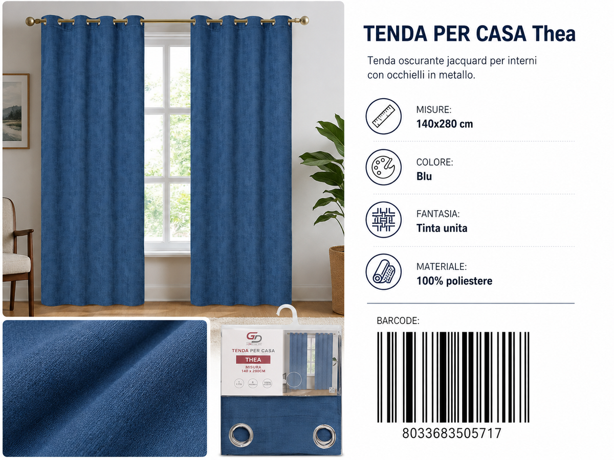 TENDA PER CASA Thea 140*280CM - 8033683505717