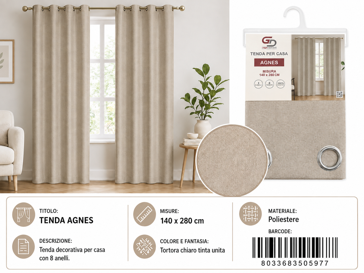 TENDA PER CASA Agnes 140*280CM - 8033683505977