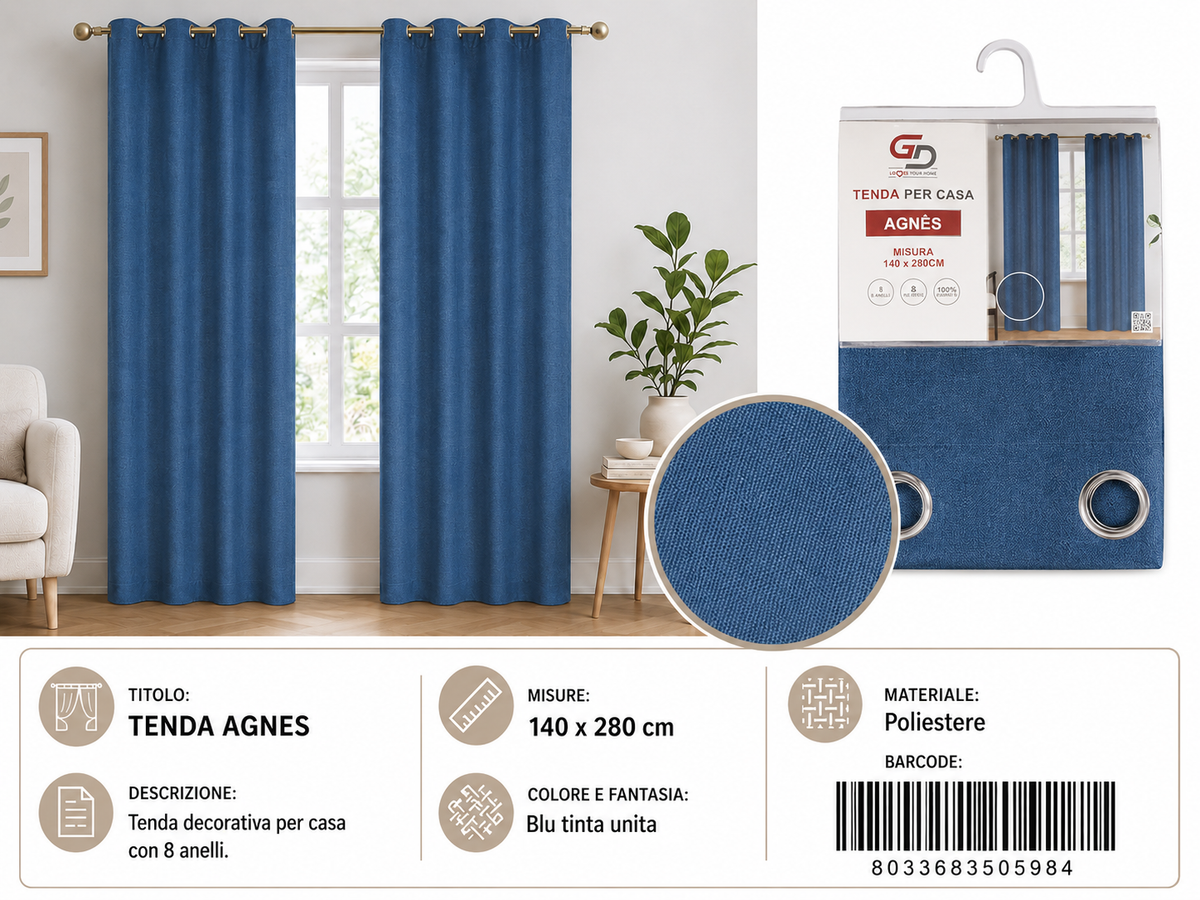TENDA PER CASA Agnes 140*280CM - 8033683505984