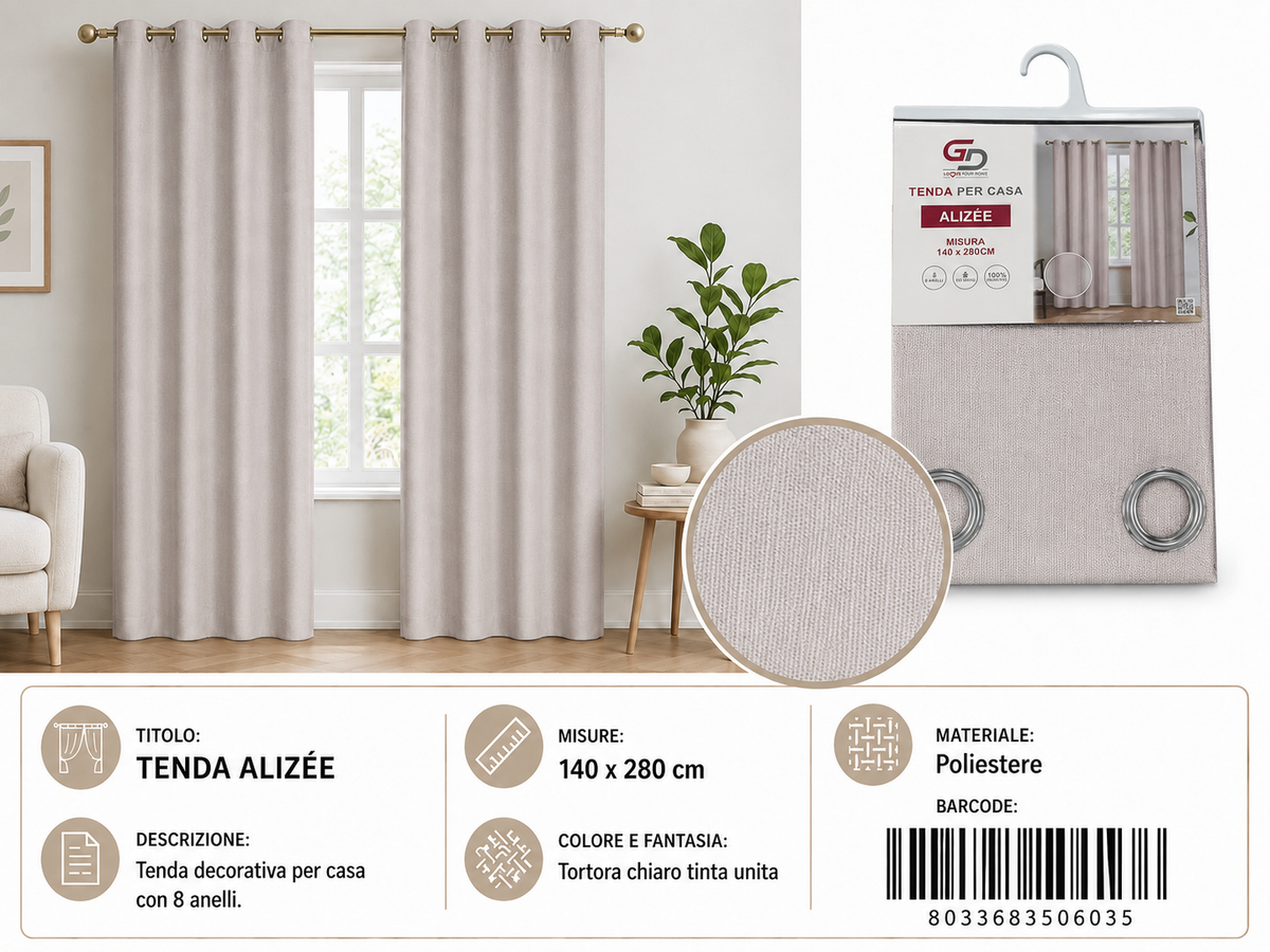 TENDA PER CASA Alexandra 140*280CM - 8033683506035