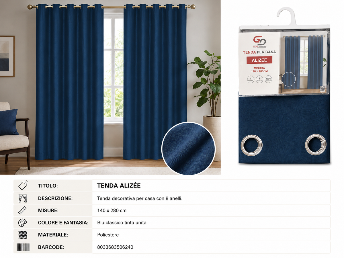 TENDA PER CASA Alizee 140*280CM - 8033683506240
