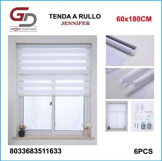TENDA A RULLO IN GARZA 60*180CM BIANCO