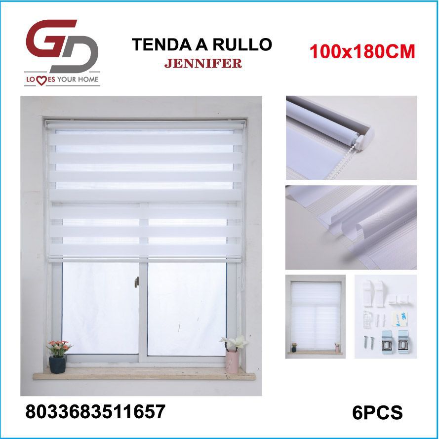TENDA A RULLO IN GARZA 100*180CM BIANCO