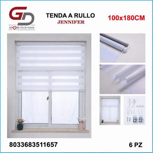 TENDA A RULLO IN GARZA 100*180CM BIANCO