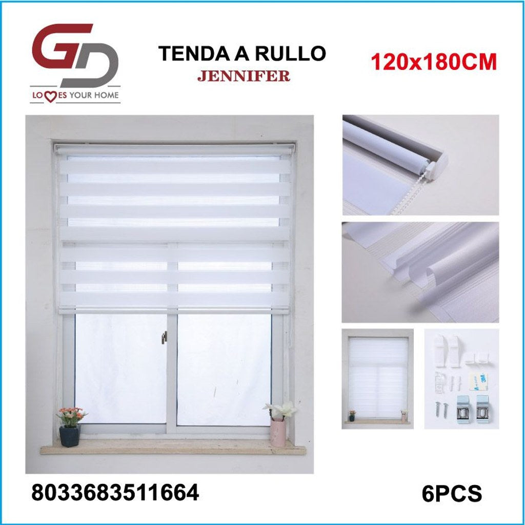 TENDA A RULLO IN GARZA 120*180CM BIANCO