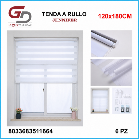 TENDA A RULLO IN GARZA 120*180CM BIANCO
