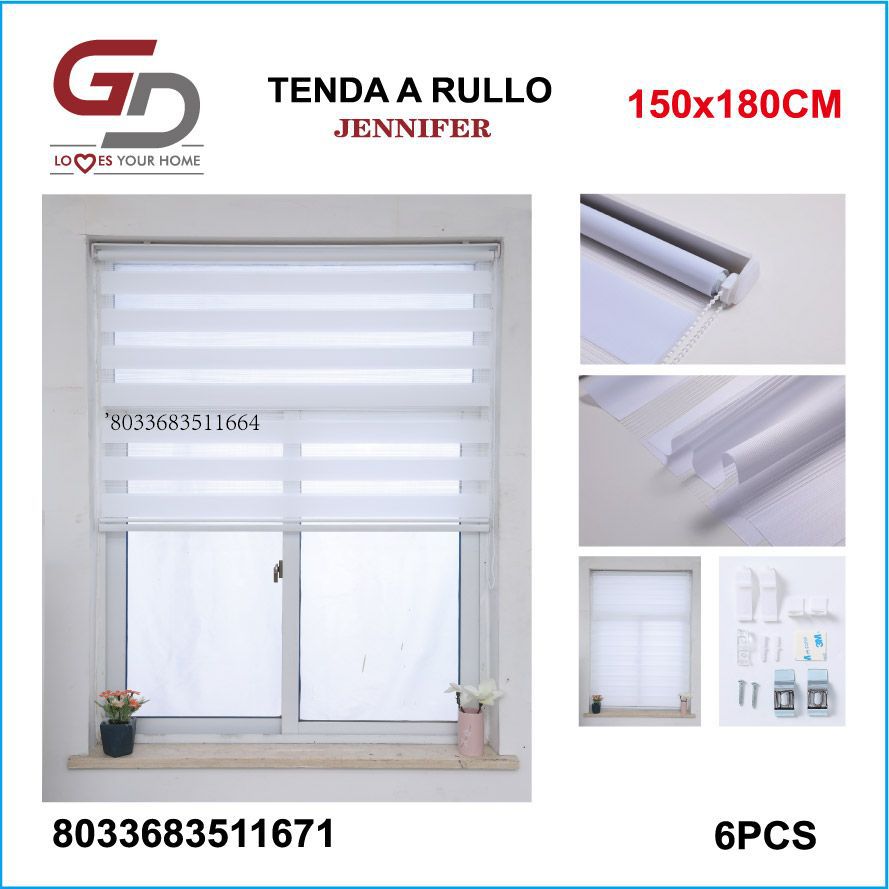 TENDA A RULLO IN GARZA 150*180CM BIANCO