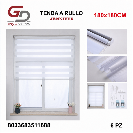 TENDA A RULLO IN GARZA 180*180CM BIANCO