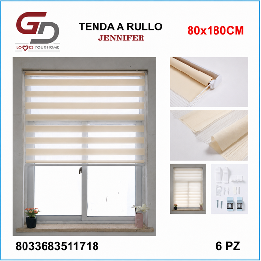 TENDA A RULLO IN GARZA 80*180CM BEIGE