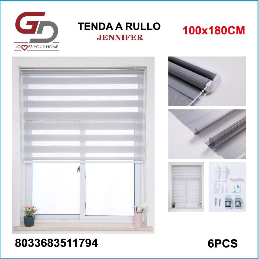 TENDA A RULLO IN GARZA 100*180CM GRIGIO