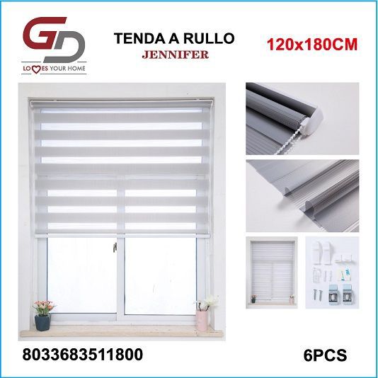 TENDA A RULLO IN GARZA 120*180CM GRIGIO