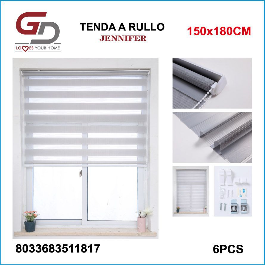 TENDA A RULLO IN GARZA 150*180CM GRIGIO