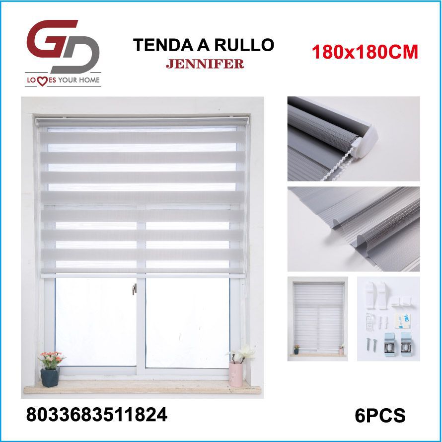 TENDA A RULLO IN GARZA 180*180CM GRIGIO