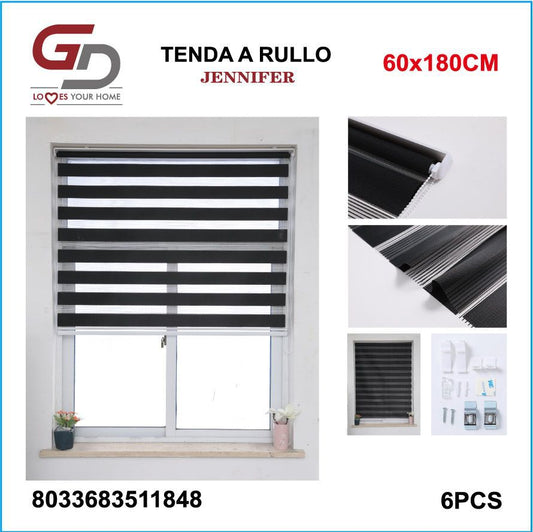 TENDA A RULLO IN GARZA 60*180CM NERO