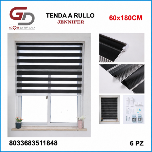 TENDA A RULLO IN GARZA 60*180CM NERO