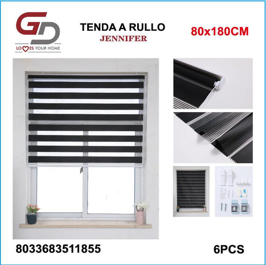 TENDA A RULLO IN GARZA 80*180CM NERO