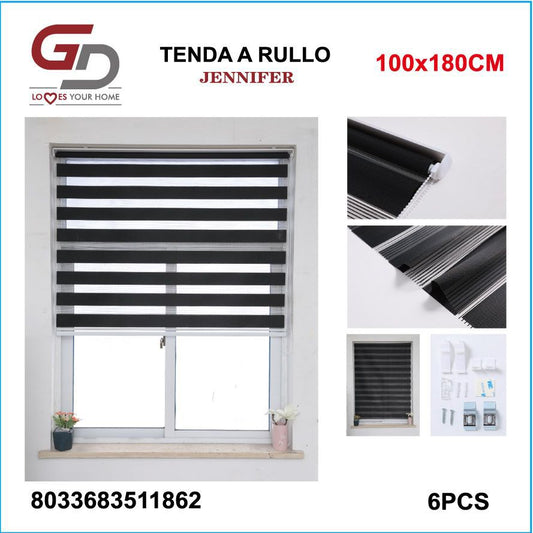 TENDA A RULLO IN GARZA 100*180CM NERO