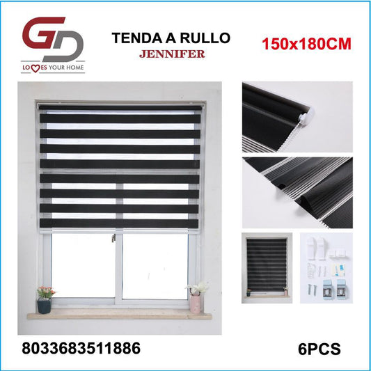 TENDA A RULLO IN GARZA 150*180CM NERO