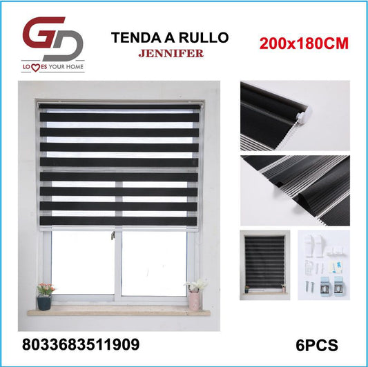 TENDA A RULLO IN GARZA 200*180CM NERO