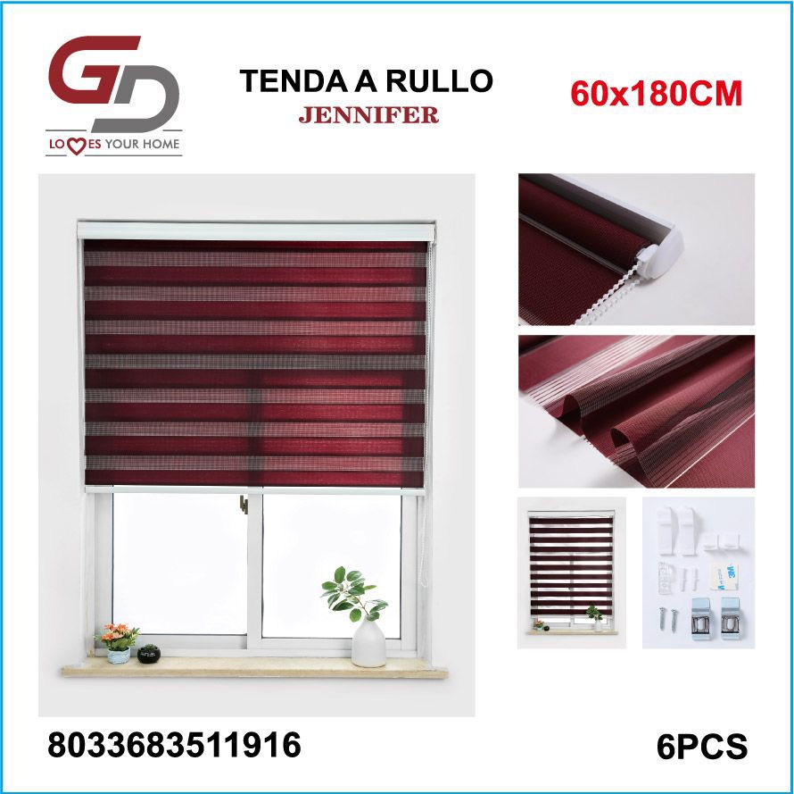 TENDA A RULLO IN GARZA 60*180CM BORDEAUX