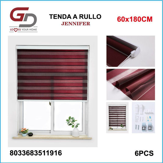 TENDA A RULLO IN GARZA 60*180CM BORDEAUX