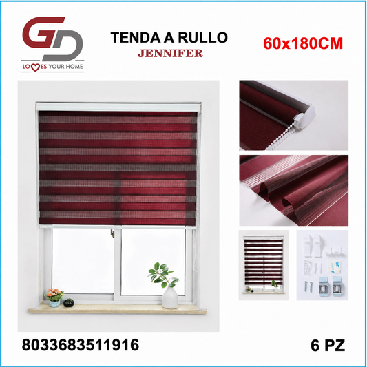 TENDA A RULLO IN GARZA 60*180CM BORDEAUX