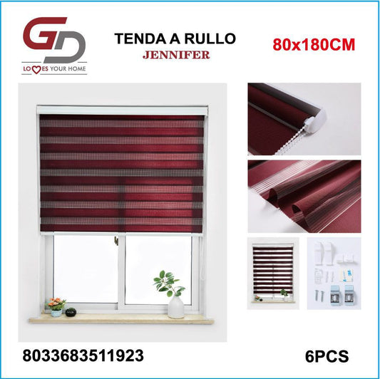TENDA A RULLO IN GARZA 80*180CM BORDEAUX