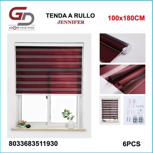 TENDA A RULLO IN GARZA 100*180CM BORDEAUX
