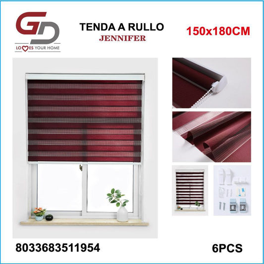 TENDA A RULLO IN GARZA 150*180CM BORDEAUX