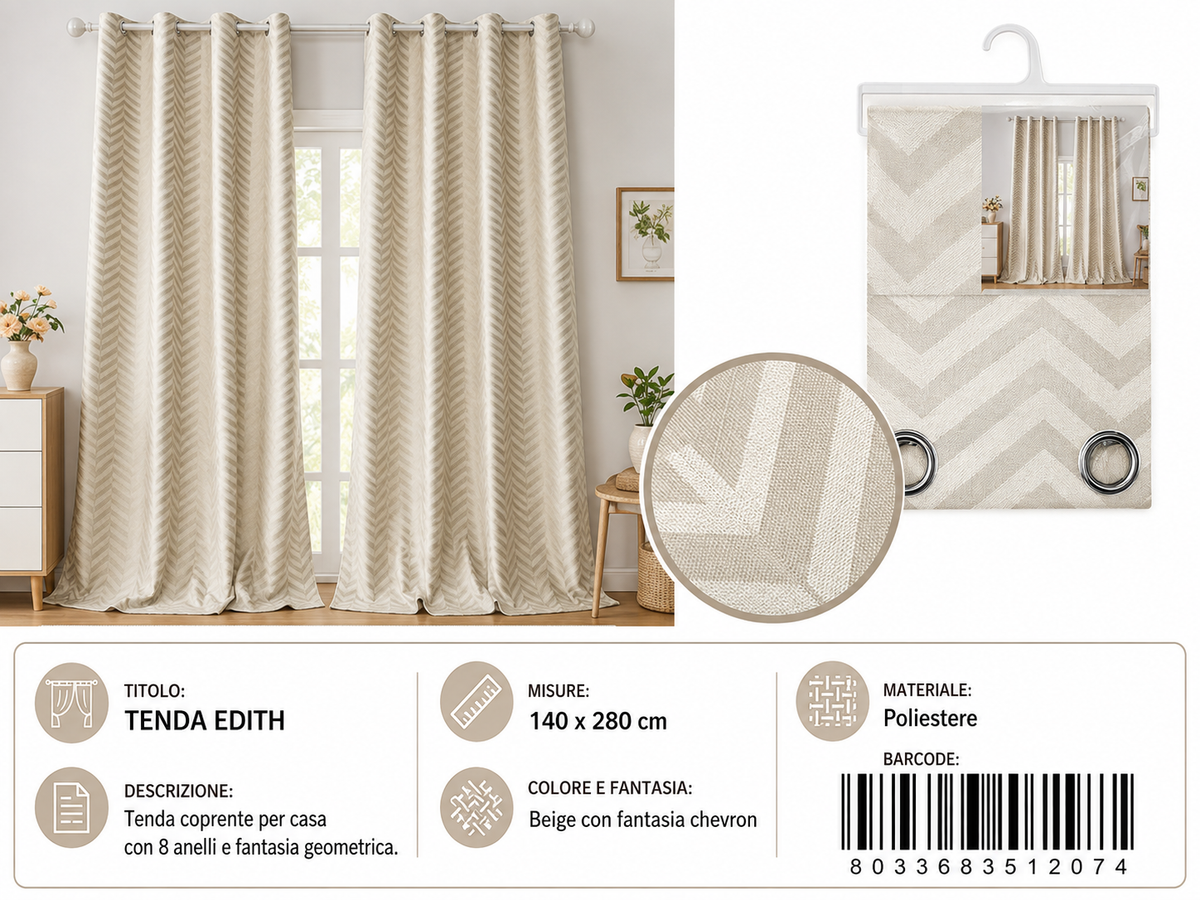 TENDA Edith 140*280CM - 8033683512074