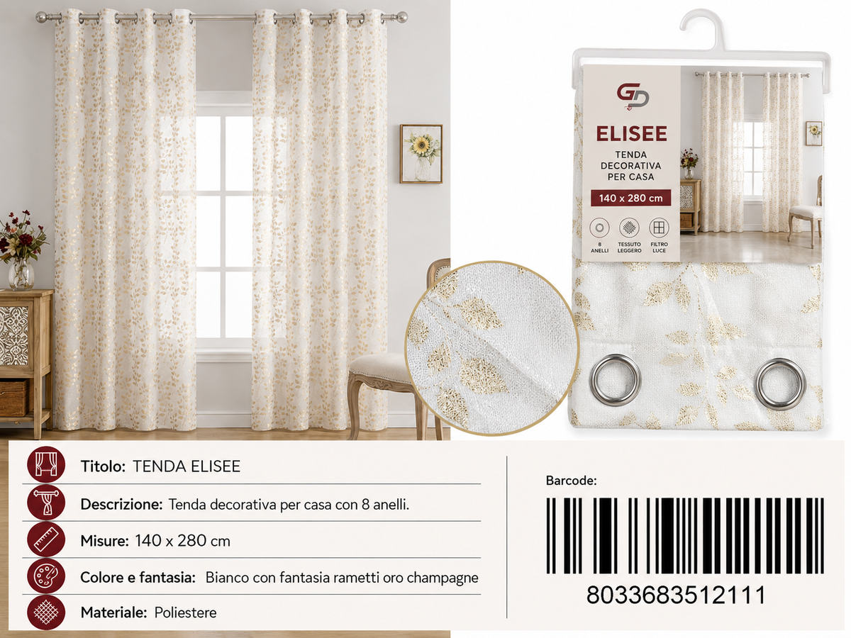 TENDA Elisée 140*280CM - 8033683512111