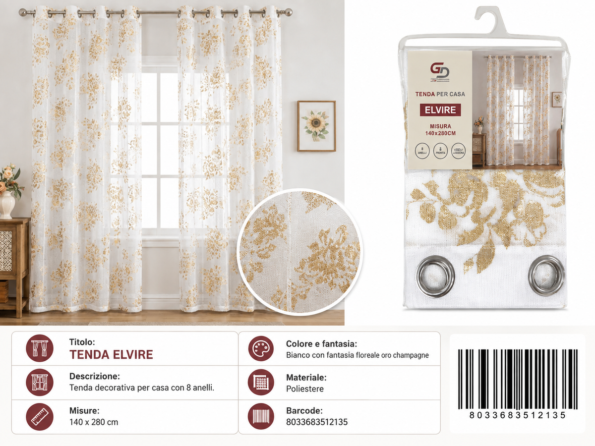 TENDA Elvire 140*280CM - 8033683512135