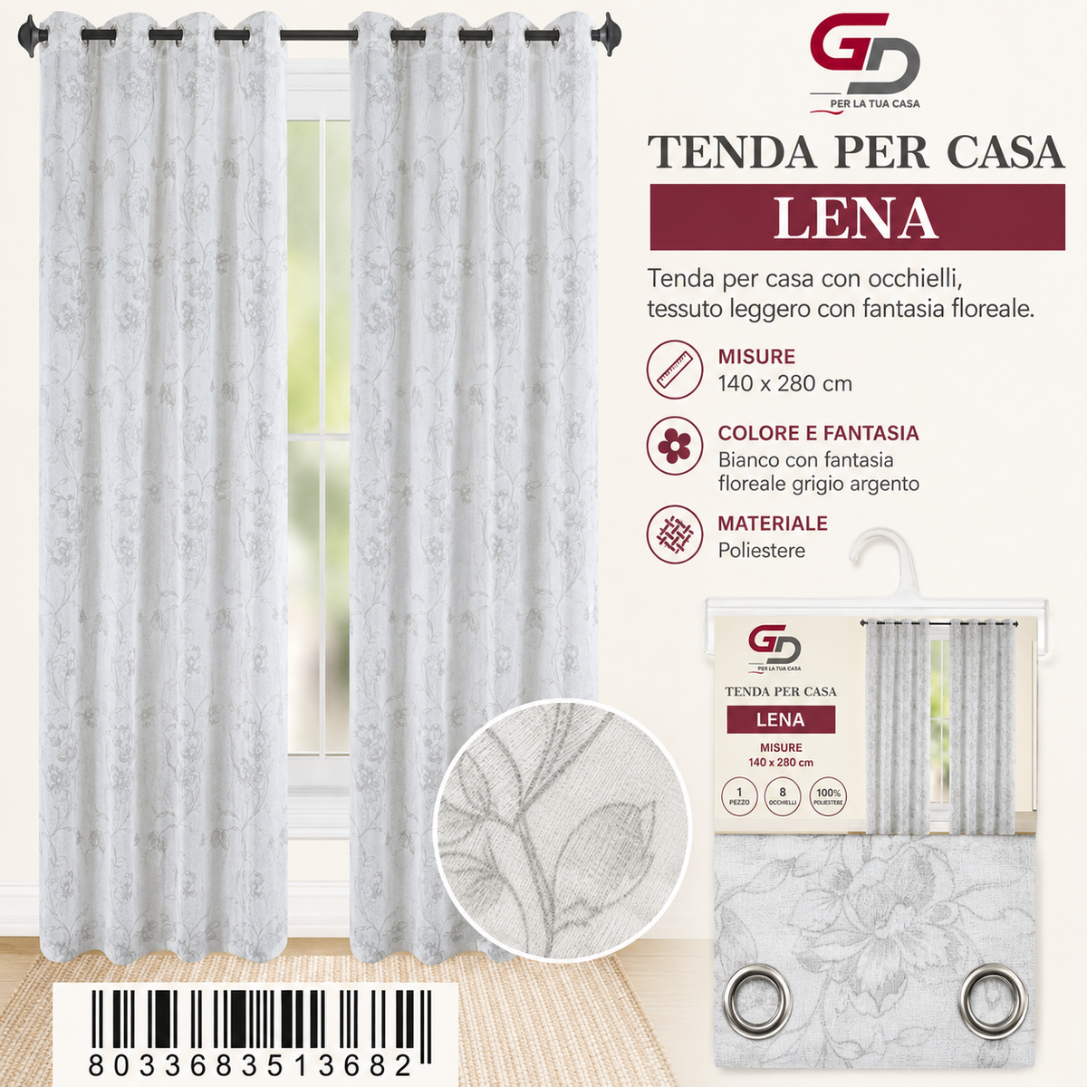 TENDA PER CASA Lena 140*280CM - 8033683513682