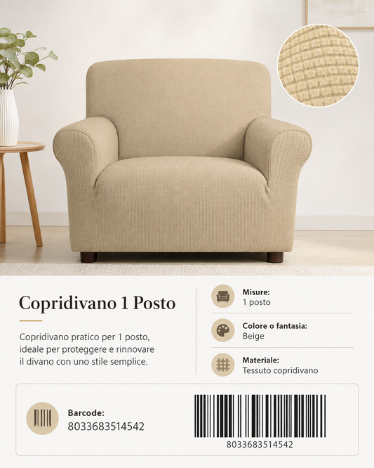 Copridivano 1Posto Non Impermeabile - 8033683514542