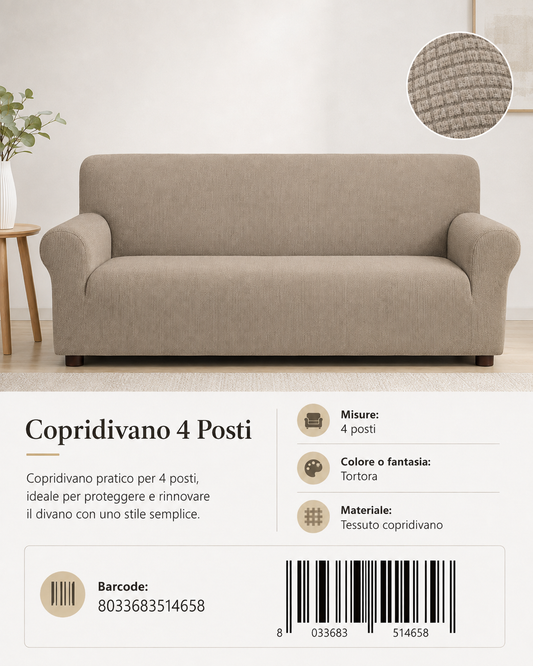 Copridivano 4Posti Non Impermeabile - 8033683514658