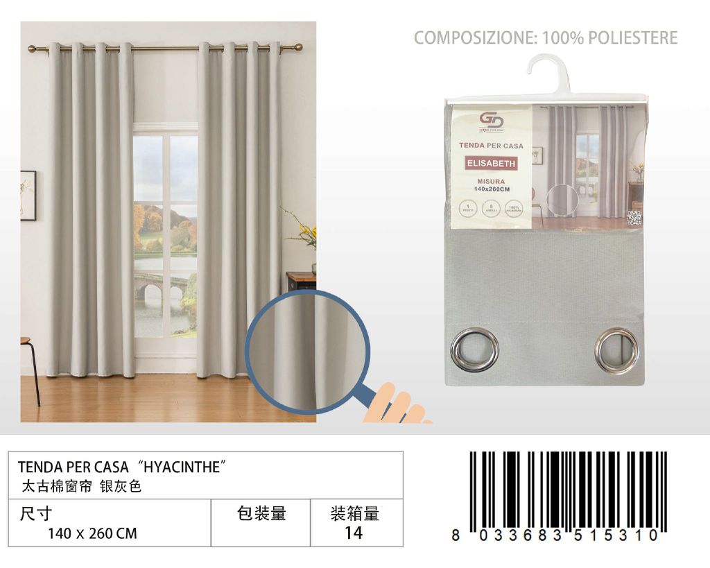 TENDA PER CASA Hyacinthe 140*260-265CM
