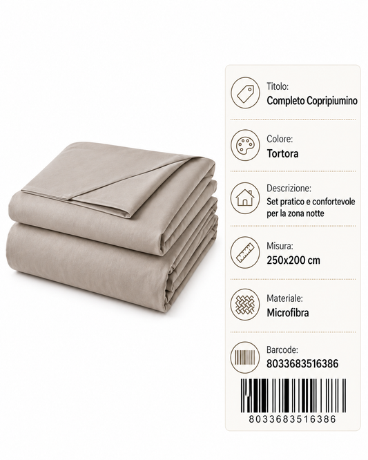 Parure Copripiumino Copripiumino+2 Federe Cuscino 200*205Cm 50*80+20Cm
