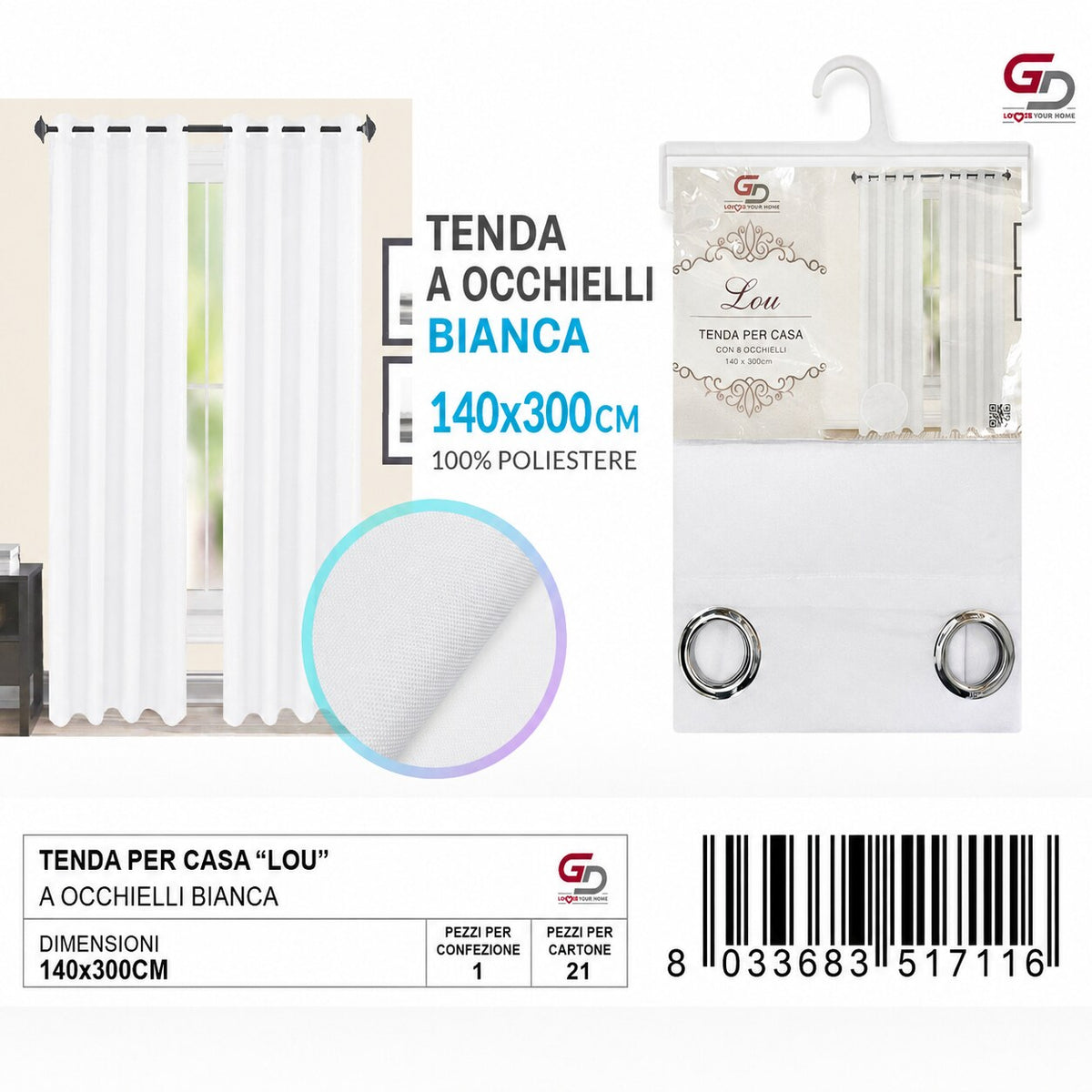 TENDA PER CASA LOU 140*300CM